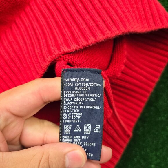 Tommy Hilfiger Sweater Mens XL Red Heavy Knit Pullover Preppy Casual Outdoors - Picture 7 of 8